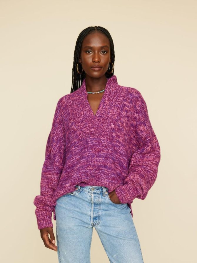 Xirena Sweaters & Jackets | Women Magenta Marble Keyes Sweater