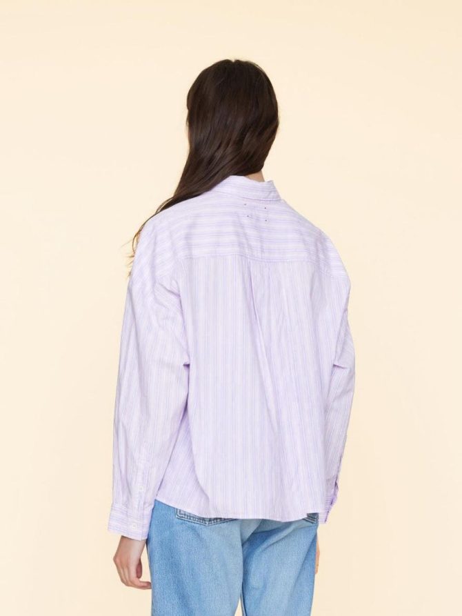 Xirena Shirts | Women Lilac Stripe Riley Shirt