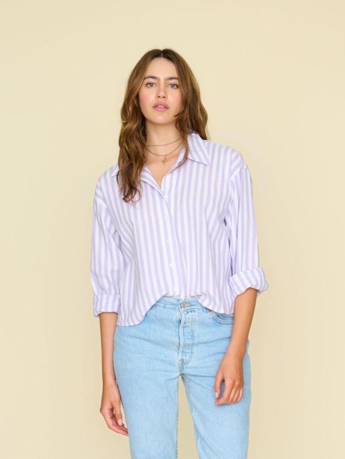 Xirena Shirts | Women Amethyst Stripe Morgan Shirt