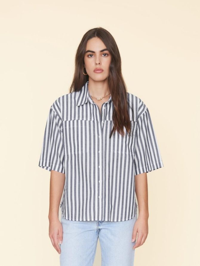 Xirena Shirts | Women Twilight Stripe Thoren Shirt