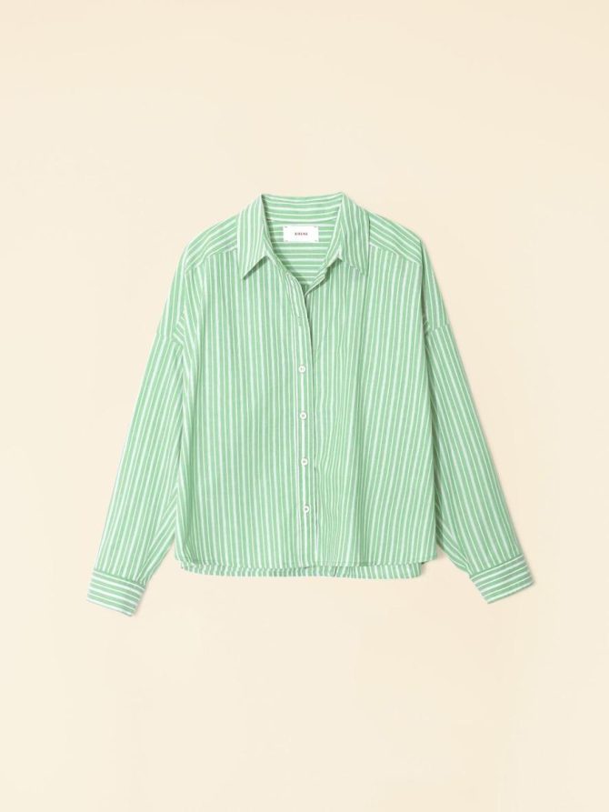 Xirena Shirts | Women Matcha Stripe Riley Shirt