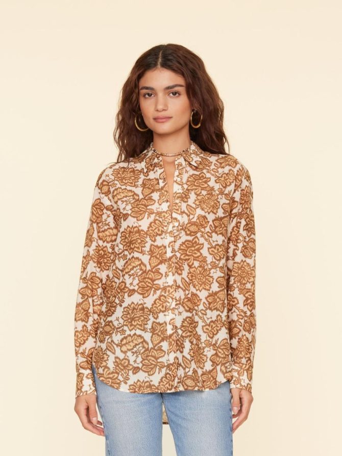 Xirena Shirts | Women Cream Toffee Beau Shirt