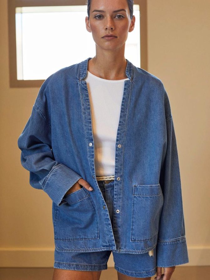 Xirena Sweaters & Jackets | Women Mid Blue Reeves Denim Jacket