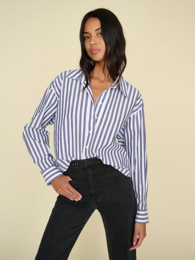 Xirena Shirts | Women Twilight Stripe Morgan Shirt