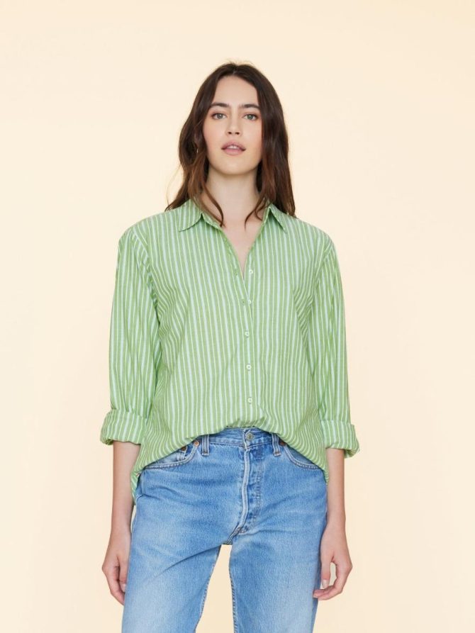 Xirena Shirts | Women Matcha Stripe Beau Shirt