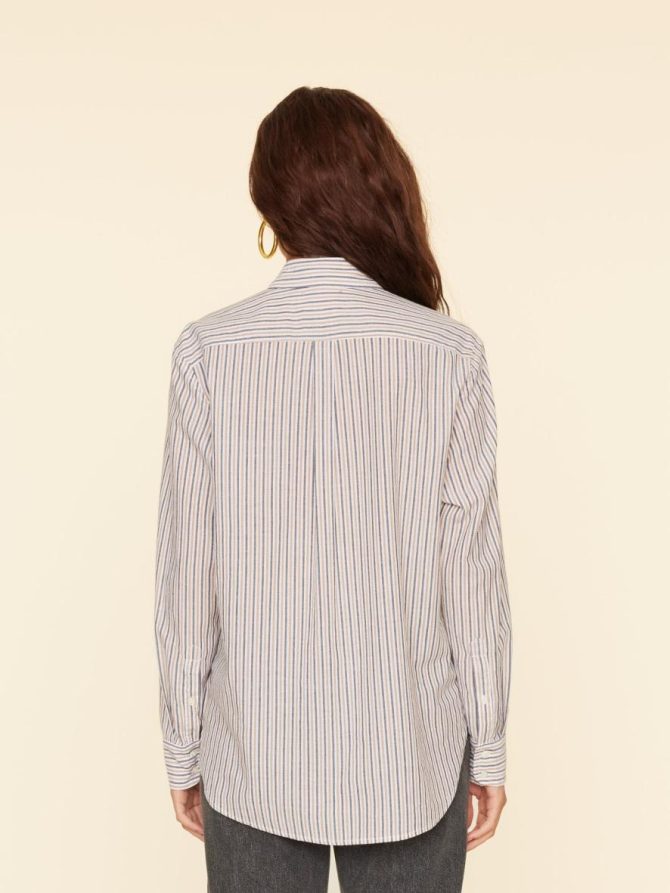 Xirena Shirts | Women Mocha Stripe Beau Shirt