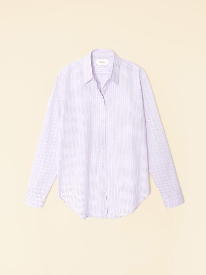 Xirena Shirts | Women Lilac Stripe Beau Shirt