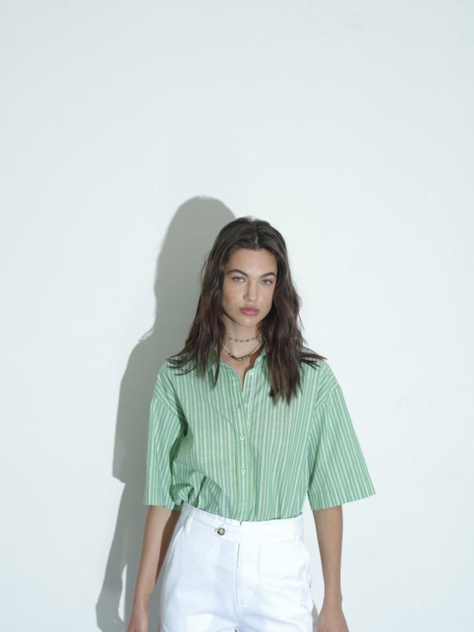 Xirena Shirts | Women Matcha Stripe Gracie Shirt