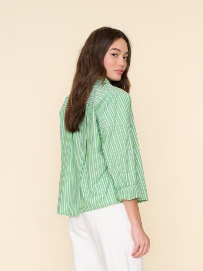 Xirena Shirts | Women Matcha Stripe Riley Shirt